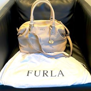 Furla Leather zip top shoulder bag with adjustable strap & bag